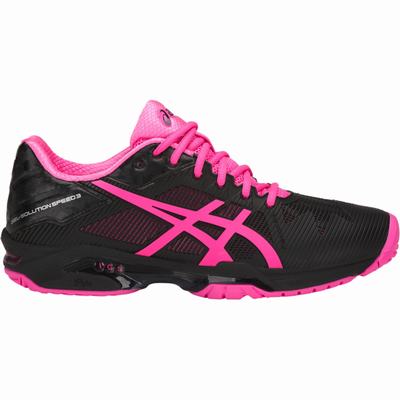 Asics Gel-Solution Speed 3 - Naisten Tenniskengät - Mustat/Pinkki